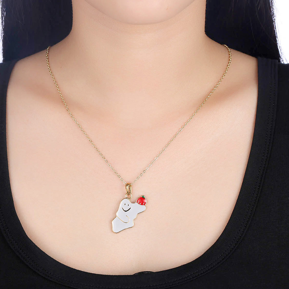 Halloween Ghost Necklace in 18K Gold Plated