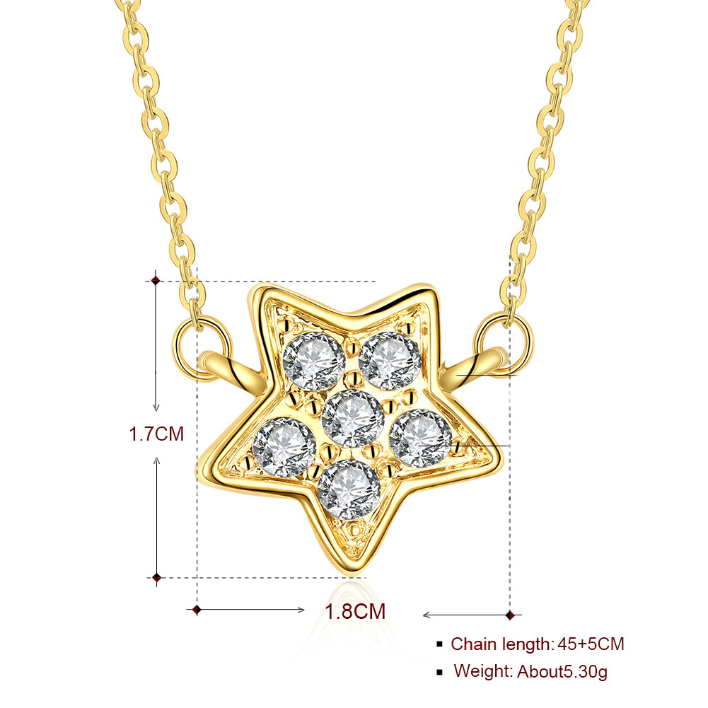 Pave Star Necklace in 18K Gold Plated