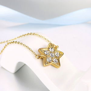 Pave Star Necklace in 18K Gold Plated