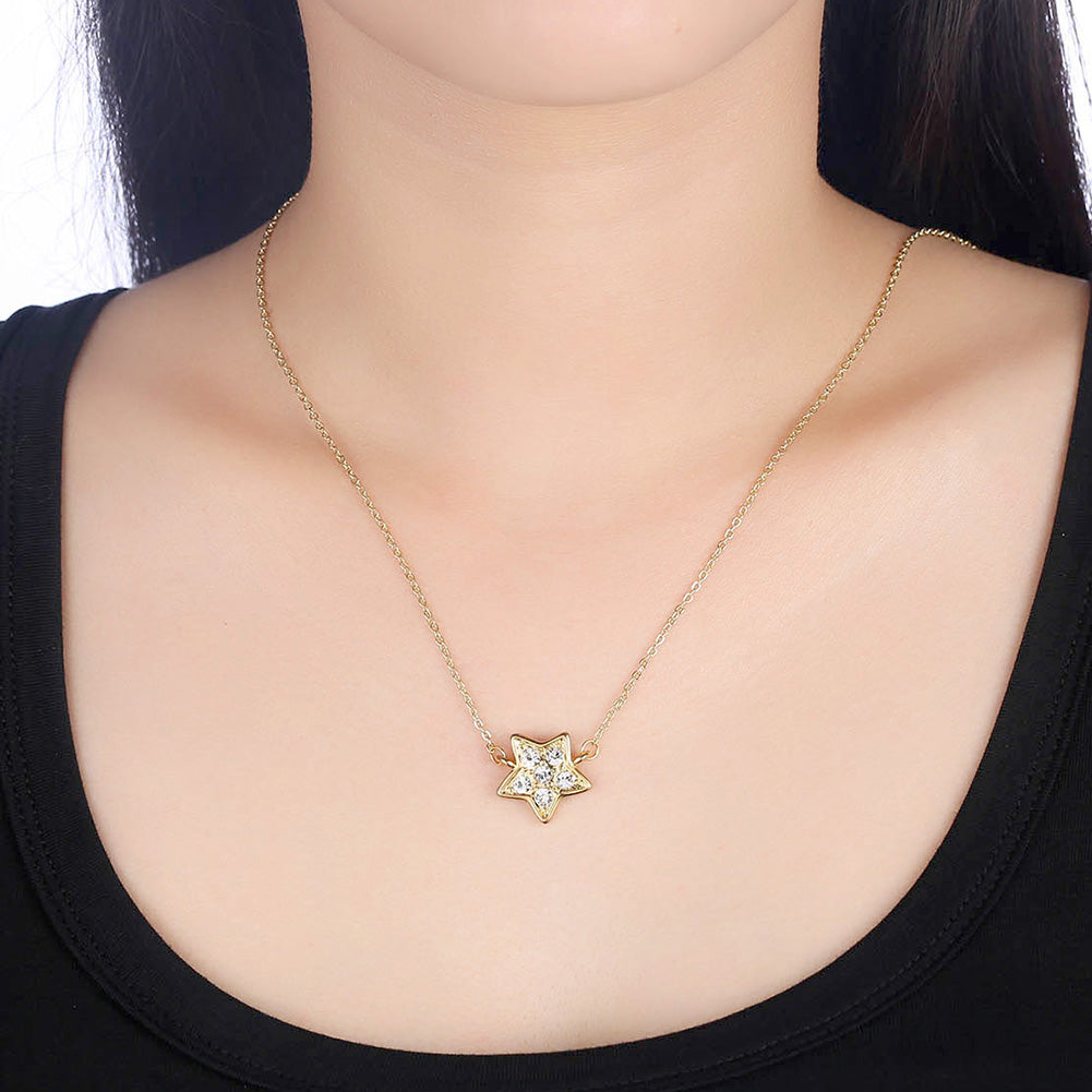 Pave Star Necklace in 18K Gold Plated