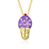 Purple Ice Cream Necklace in 18K Gold Plated