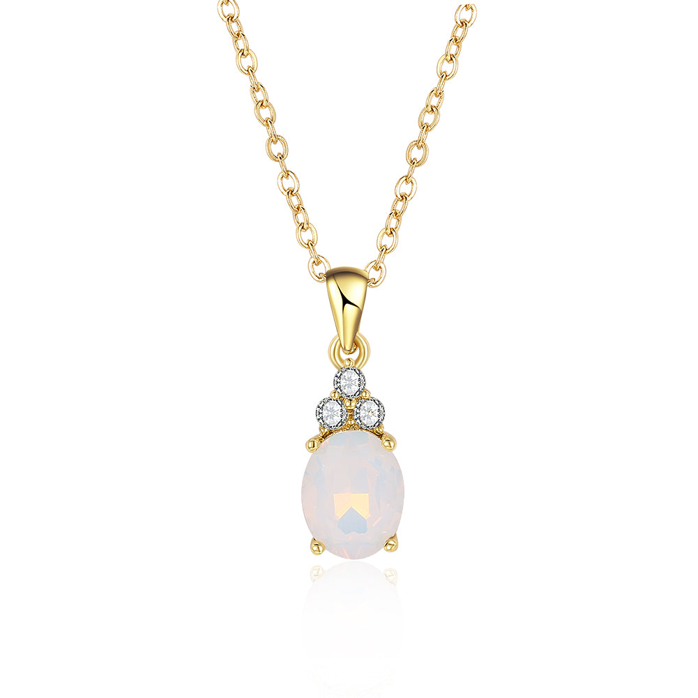 Opal Three Stone Classic Gold Necklace, , Golden NYC Jewelry, Golden NYC Jewelry fashion jewelry, cheap jewelry, jewelry for mom, 