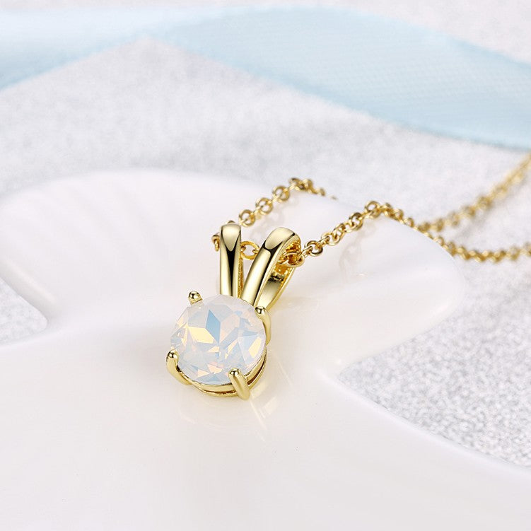 Mock Opal Teardrop Pendant Gold Necklace, , Golden NYC Jewelry, Golden NYC Jewelry fashion jewelry, cheap jewelry, jewelry for mom, 