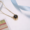 Onyx Stone Necklace in 18K Gold Plated