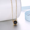 Onyx Stone Necklace in 18K Gold Plated