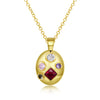 Swarovski Crystal 5 Stone Necklace in 18K Gold Plated - Golden NYC Jewelry www.goldennycjewelry.com fashion jewelry for women