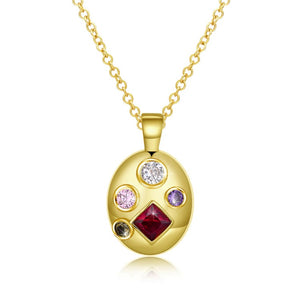 Swarovski Crystal 5 Stone Necklace in 18K Gold Plated - Golden NYC Jewelry www.goldennycjewelry.com fashion jewelry for women