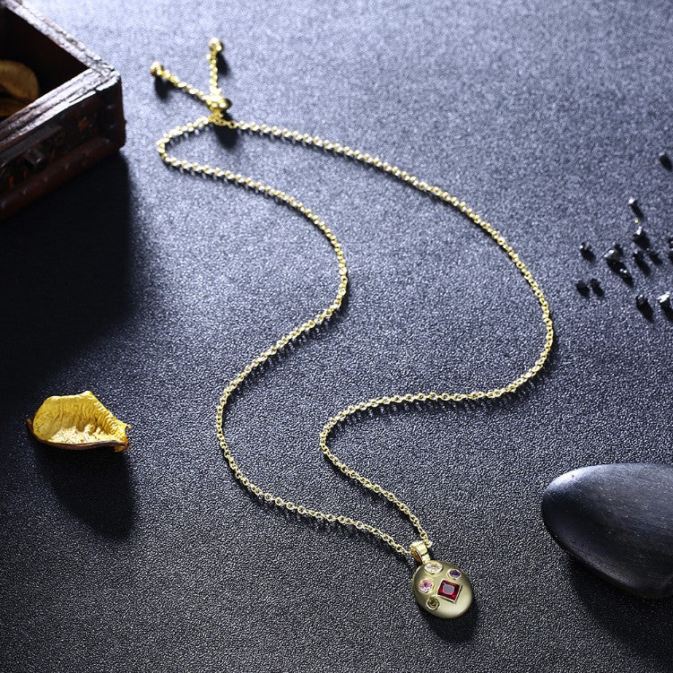 Swarovski Crystal 5 Stone Necklace in 18K Gold Plated - Golden NYC Jewelry www.goldennycjewelry.com fashion jewelry for women