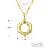 Hexagon 18"-24" Adjustable Necklace in 18K Gold Plated