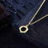 Hexagon 18"-24" Adjustable Necklace in 18K Gold Plated