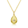 Drop Austrian Pendant Necklace in 14K Gold