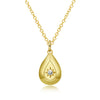 Teardrop Austrian Pendant Necklace in 14K Gold