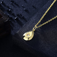 Drop Austrian Pendant Necklace in 14K Gold