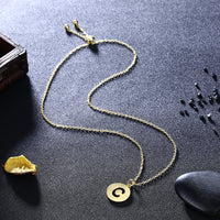 Letter C 18"-24" Adjustable Necklace in 18K Gold Plated