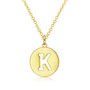 Letter K 18"-24" Adjustable Necklace in 18K Gold Plated