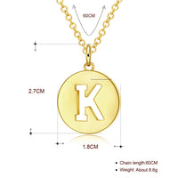 Letter K 18"-24" Adjustable Necklace in 18K Gold Plated