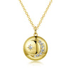Swarovski Cresent Moon & Star Necklace in 18K Gold Plated - Golden NYC Jewelry www.goldennycjewelry.com fashion jewelry for women
