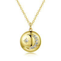 Swarovski Cresent Moon & Star Necklace in 18K Gold Plated - Golden NYC Jewelry www.goldennycjewelry.com fashion jewelry for women