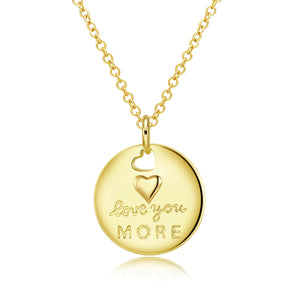 Love you More Coin Necklace in 18K Gold Plated, Gold Collection, Necklace, Gold, Golden NYC Jewelry, Golden NYC Jewelry fashion jewelry, cheap jewelry, jewelry for mom,