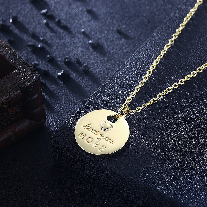 Love you More Coin Necklace in 18K Gold Plated, Gold Collection, Necklace, Gold, Golden NYC Jewelry, Golden NYC Jewelry fashion jewelry, cheap jewelry, jewelry for mom,