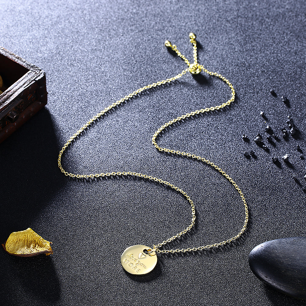 Love you More Coin Necklace in 18K Gold Plated, Gold Collection, Necklace, Gold, Golden NYC Jewelry, Golden NYC Jewelry fashion jewelry, cheap jewelry, jewelry for mom,