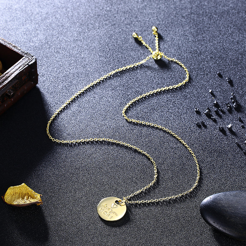 Love you More Coin Necklace in 18K Gold Plated, Gold Collection, Necklace, Gold, Golden NYC Jewelry, Golden NYC Jewelry fashion jewelry, cheap jewelry, jewelry for mom,