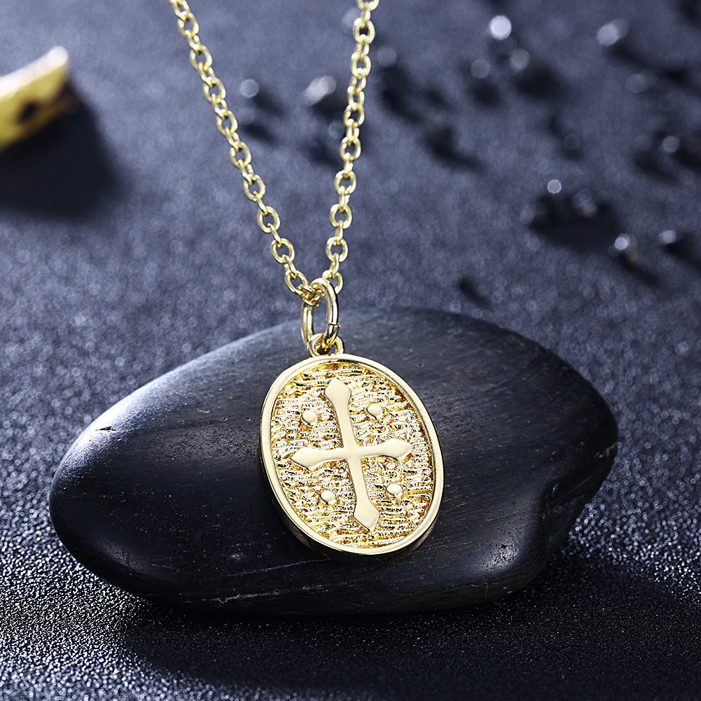 18K Coin Cross Necklace in 18K Gold Plated, Gold Collection, Necklace, Gold, Golden NYC Jewelry, Golden NYC Jewelry  jewelryjewelry deals, swarovski crystal jewelry, groupon jewelry,, jewelry for mom,