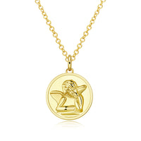 Circle Thinking Angel 18"-24" Adjustable Necklace in 18K Gold Plated, Necklace, Golden NYC Jewelry, Golden NYC Jewelry jewelryjewelry deals, swarovski crystal jewelry, groupon jewelry,, jewelry for mom,