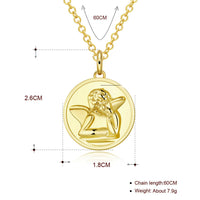 Circle Thinking Angel 18"-24" Adjustable Necklace in 18K Gold Plated, Necklace, Golden NYC Jewelry, Golden NYC Jewelry jewelryjewelry deals, swarovski crystal jewelry, groupon jewelry,, jewelry for mom,