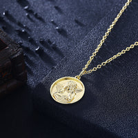Circle Thinking Angel 18"-24" Adjustable Necklace in 18K Gold Plated, Necklace, Golden NYC Jewelry, Golden NYC Jewelry jewelryjewelry deals, swarovski crystal jewelry, groupon jewelry,, jewelry for mom,
