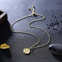 Circle Thinking Angel 18"-24" Adjustable Necklace in 18K Gold Plated, Necklace, Golden NYC Jewelry, Golden NYC Jewelry jewelryjewelry deals, swarovski crystal jewelry, groupon jewelry,, jewelry for mom,
