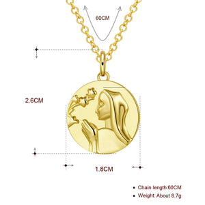 Mother Mary 18"-24" Adjustable Necklace in 18K Gold Plated