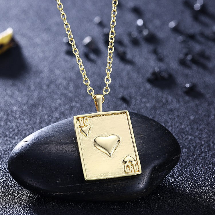 Cards Of Hearts Necklace in 18K Gold Plated, Gold Collection, Necklace, Gold, Golden NYC Jewelry, Golden NYC Jewelry  jewelryjewelry deals, swarovski crystal jewelry, groupon jewelry,, jewelry for mom,