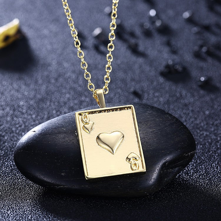 Cards Of Hearts Necklace in 18K Gold Plated, Gold Collection, Necklace, Gold, Golden NYC Jewelry, Golden NYC Jewelry jewelryjewelry deals, swarovski crystal jewelry, groupon jewelry,, jewelry for mom,