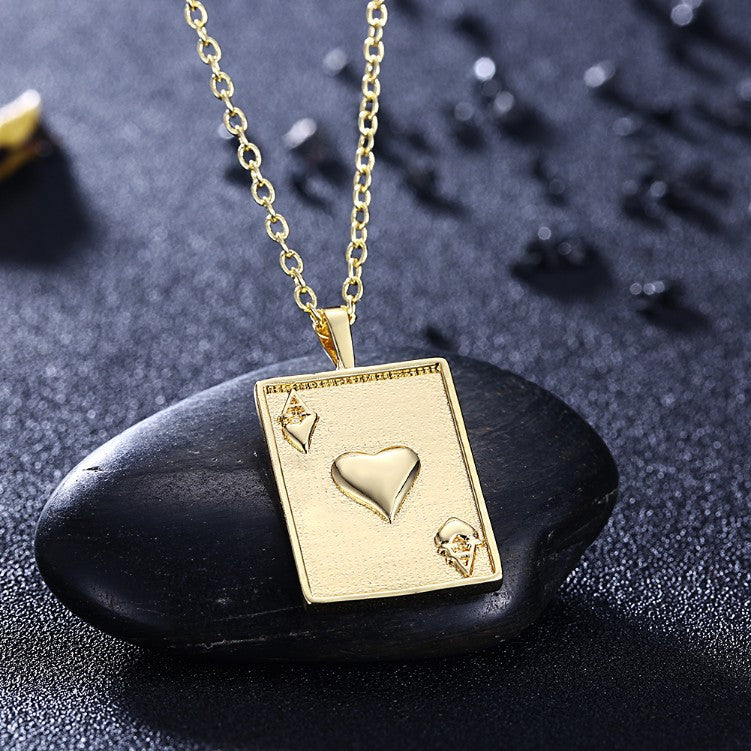 Cards Of Hearts Necklace in 18K Gold Plated, Gold Collection, Necklace, Gold, Golden NYC Jewelry, Golden NYC Jewelry jewelryjewelry deals, swarovski crystal jewelry, groupon jewelry,, jewelry for mom,