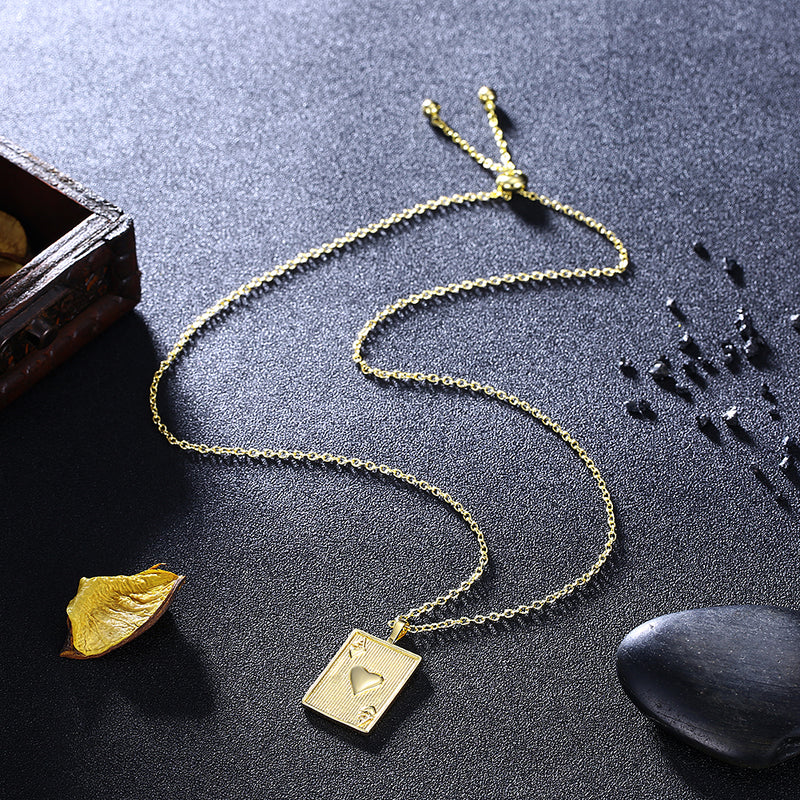 Cards Of Hearts Necklace in 18K Gold Plated, Gold Collection, Necklace, Gold, Golden NYC Jewelry, Golden NYC Jewelry jewelryjewelry deals, swarovski crystal jewelry, groupon jewelry,, jewelry for mom,