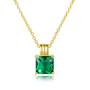 Swarovski Crystal Emerald Sqaure Necklace in 18K Gold Plated - Golden NYC Jewelry www.goldennycjewelry.com fashion jewelry for women