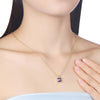 Swarovski Crystal Sapphire Sqaure Necklace in 18K Gold Plated - Golden NYC Jewelry www.goldennycjewelry.com fashion jewelry for women