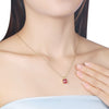 Swarovski Crystal Ruby Sqaure Necklace in 18K Gold Plated - Golden NYC Jewelry www.goldennycjewelry.com fashion jewelry for women