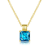 Swarovski Crystal Aquamarine Sqaure Necklace in 18K Gold Plated - Golden NYC Jewelry www.goldennycjewelry.com fashion jewelry for women