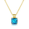 Swarovski Crystal Aquamarine Sqaure Necklace in 18K Gold Plated - Golden NYC Jewelry www.goldennycjewelry.com fashion jewelry for women