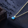 Swarovski Crystal Aquamarine Sqaure Necklace in 18K Gold Plated - Golden NYC Jewelry www.goldennycjewelry.com fashion jewelry for women