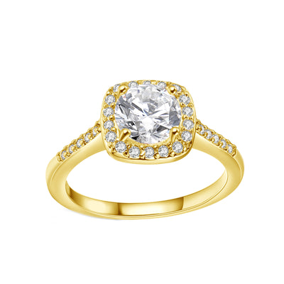 18K White Gold Plated Swarovski Crystal Halo Ring - 3 Colors Available, , Golden NYC Jewelry, Golden NYC Jewelry jewelryjewelry deals, swarovski crystal jewelry, groupon jewelry,, jewelry for mom,