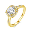 18K Gold-Plated Halo Ring Made with Elements - Golden NYC Jewelry