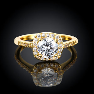 18K Gold-Plated Halo Ring Made with Elements - Golden NYC Jewelry