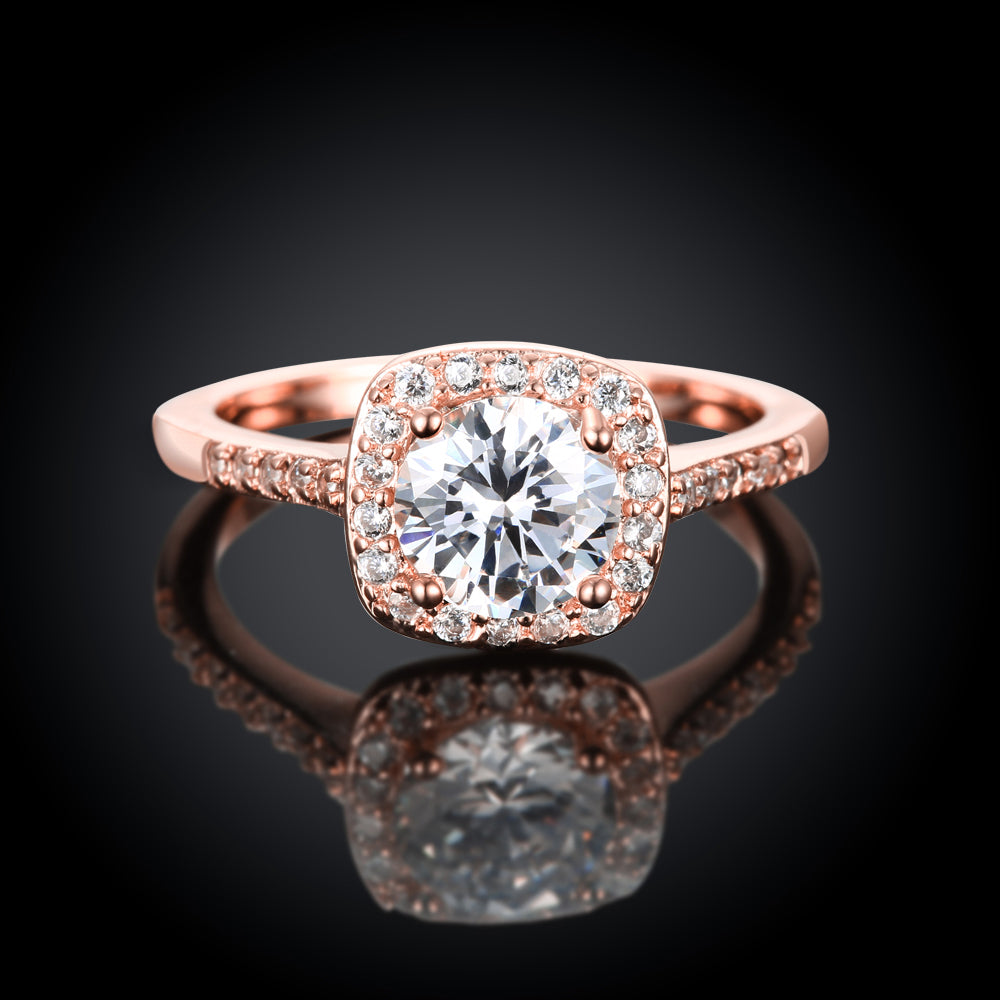 18K White Gold Plated Swarovski Crystal Halo Ring - 3 Colors Available, , Golden NYC Jewelry, Golden NYC Jewelry jewelryjewelry deals, swarovski crystal jewelry, groupon jewelry,, jewelry for mom,