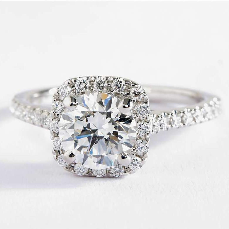 18K White Gold Plated Swarovski Crystal Halo Ring - 3 Colors Available, , Golden NYC Jewelry, Golden NYC Jewelry jewelryjewelry deals, swarovski crystal jewelry, groupon jewelry,, jewelry for mom,