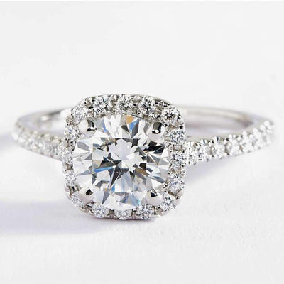 18K White Gold Plated Swarovski Crystal Halo Ring - 3 Colors Available, , Golden NYC Jewelry, Golden NYC Jewelry jewelryjewelry deals, swarovski crystal jewelry, groupon jewelry,, jewelry for mom,