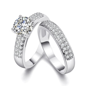 Austrian Elements Duo 14K White Gold Ring