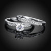 Austrian Elements Duo Classical 14K White Gold Ring